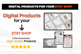 do etsy digital product design for your etsy shop, canva products