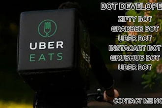 custom delivery bot for uber eats, spark, zifty and uber driver app
