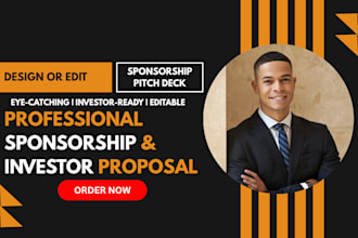 design sponsorship proposal, business proposal, investor pitch deck and letter