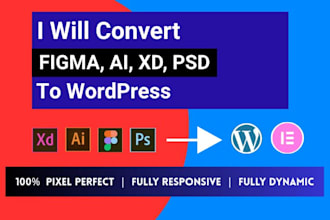 convert figma or xd to wordpress website using elementor