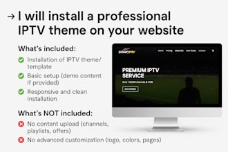 install a professional iptv theme wordpress on your website