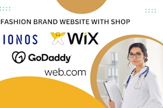 create a fashion brand website with shop, blog on wix, godaddy, ionos web com