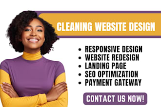 commercial cleaning website, house cleaning website cleaning wordpress or wix