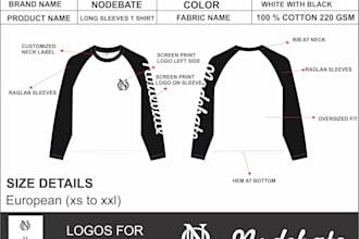 create fashion tech packs and clothing tech packs