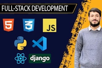 develop full stack websites using django, react and next js