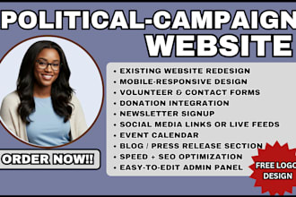 political campaign website election political party campaign fundraising website