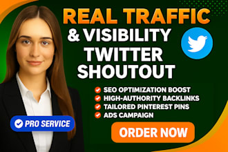 promote your website with SEO backlinks and social media shoutout on twitter
