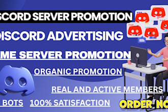 do discord promotion, advertising, game server growth, and organic member boost