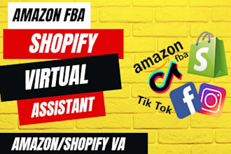 be your amazon fba VA shopify ecommerce virtual assistant shopify store manager