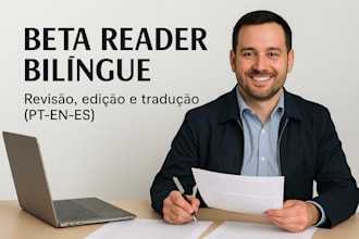 translate and review your book or text from spanish to portuguese, from english