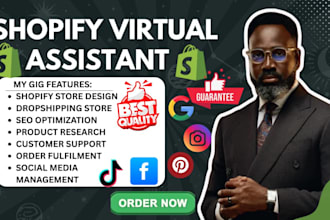 be your shopify virtual assistant, shopify store manager, shopify marketing