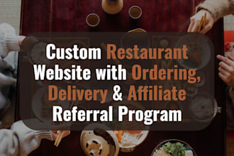 modern food ordering website, menu, local delivery restaurant affiliate program