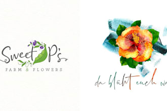 create beauty flower, floral design, botanical, boho logo