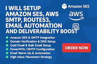 amazon ses, aws smtp, route53, email automation with domain verification