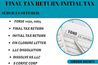 final tax return, initial tax return, dissolve llc, business tax return for llc