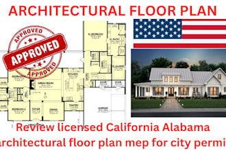 review licensed california alabama architectural floor plan mep for city permit