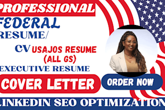 provide federal resume writing, executive resume for your targeted job, usajobs
