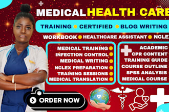medical writing, hca course books, bls content, medical translation, healthcare