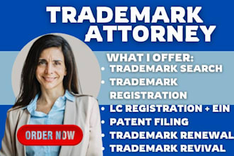 do llc ein, patent filing, renewal, office action as a us trademark attorney