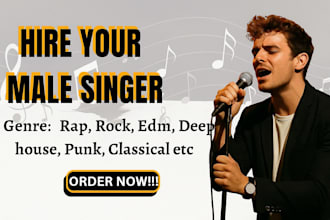 sing or rap male vocals for country punk rock edm trap and hip hop songs