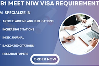 write and publish journal article for eb1 niw criteria and boost your citations