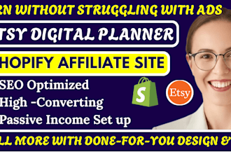 do etsy digital planner, shopify affiliate website, etsy seo shop