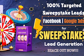 generate sweepstake leads with targeted facebook or google ads