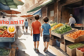 draw watercolor illustration for children book, picture book