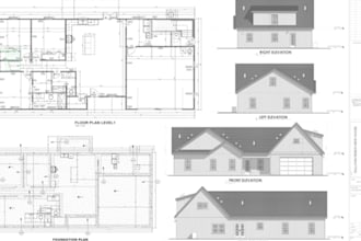 draft city permit blueprints, mep, framing plans, foundation, structural drawing
