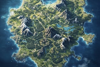 make fantasy map illustration for dnd, novels and games