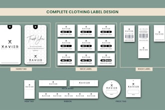 design luxury clothing tag, clothing label and hang tags in one hour