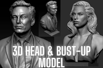 sculpt high quality realistic 3d head model, character 3d toys action figure stl