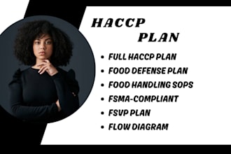 make full customized haccp or food safety plan, procedures and monitoring forms