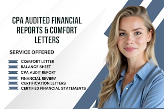 prepare CPA letter for income verification, mortgage, or comfort letter