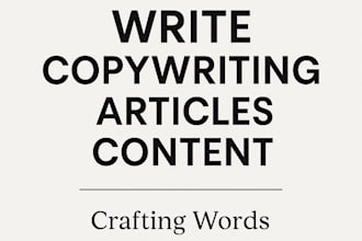 be your expert copywriter for websites, ads, or emails