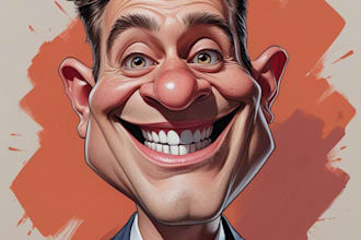 draw funny realistic cartoon caricature portrait