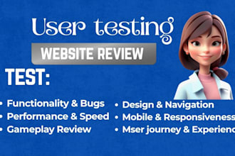 do user testing usability testing, UI UX test, app website audit