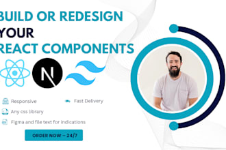 build custom react components or a spa using tailwind CSS
