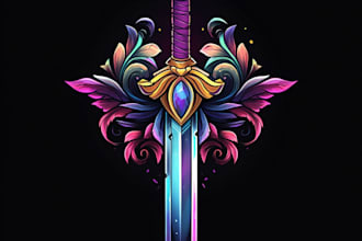 make fantasy medieval monogram or badge logo for you