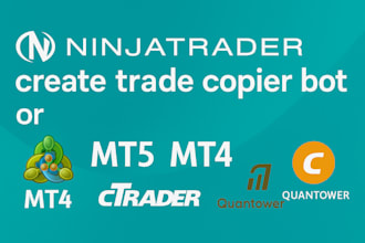 create ninjatrader trade copier bot or mt5, mt4, ctrader, quantower trading bots
