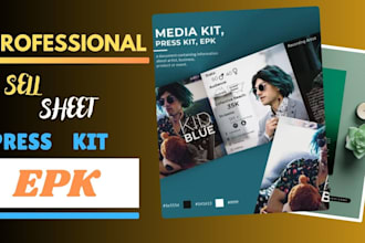 design stunning media kit, epk, press kit and epic flyers for artists, musicians