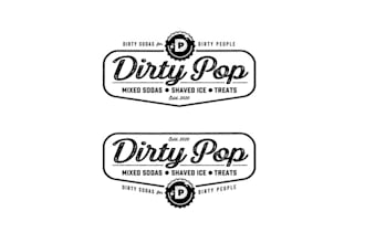 design food trailer business dirty pop logo