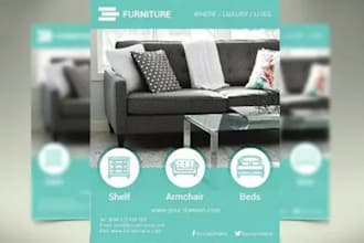 design furniture flyers and brochures for store and service brands