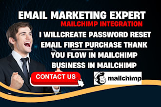 create password reset email first purchase thank you flow in mailchimp business