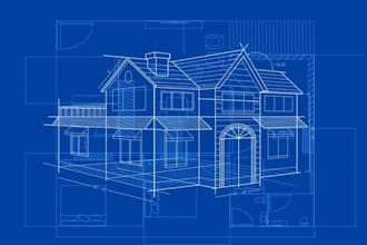 3d architectural blueprint diagram of commercial buildings