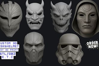 sculpt custom fit 3d printable face mask 3d model for kids, cosplay and adults
