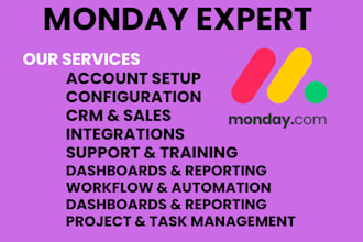 your monday expert to setup monday crm, monday com, monday sales funnel