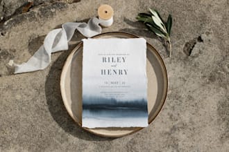 design etsy digital prodcut wedding invitation instan