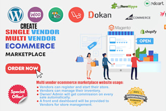 develop a multivendor ecommerce website online marketplace