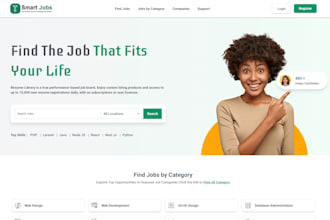 job portal with candidate, employer, admin account, advance profile builder